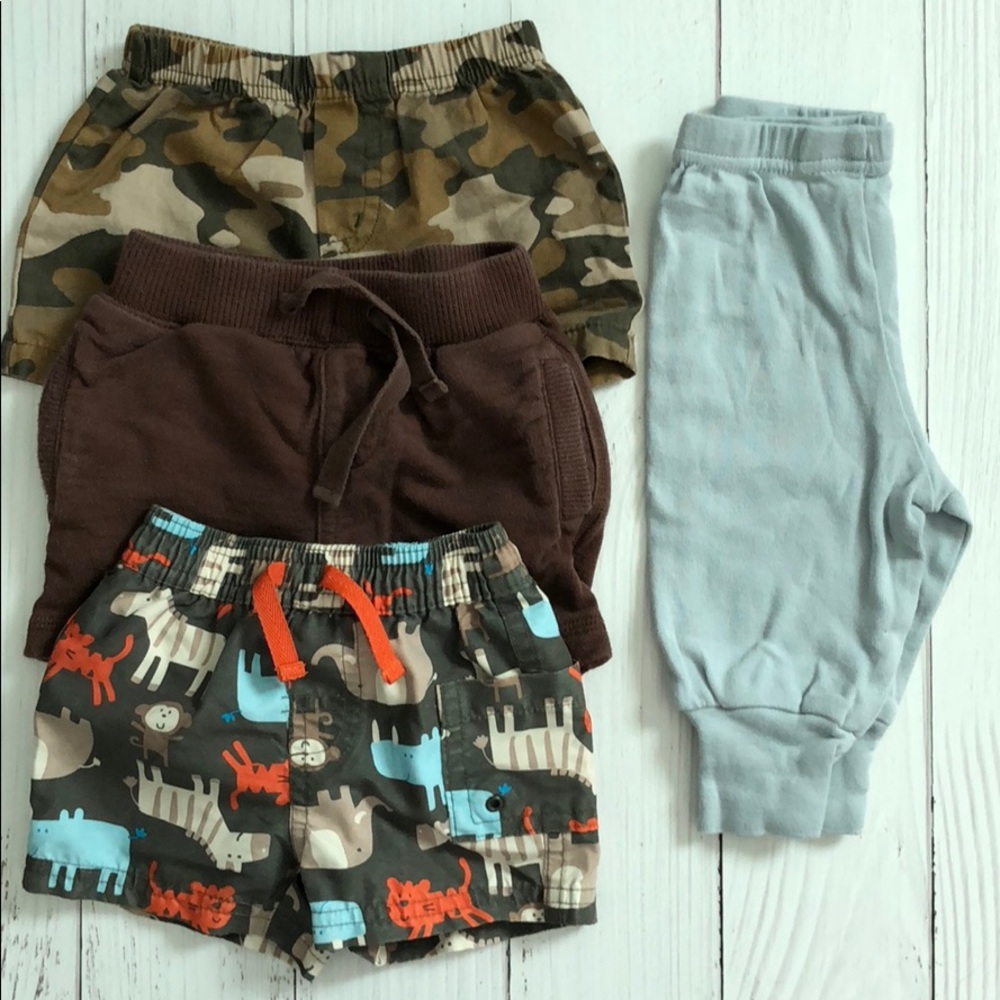 BOYS 0-3 MO 4 PC Shorts/Pants Bundle